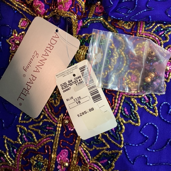 Adriana Papell Evening beaded Top long dress SIZE 18 NWT SHOW STOPPER - Picture 7 of 7